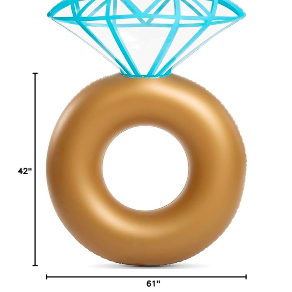 Inflatable Diamond Ring Pool Float - Picture 4 of 5